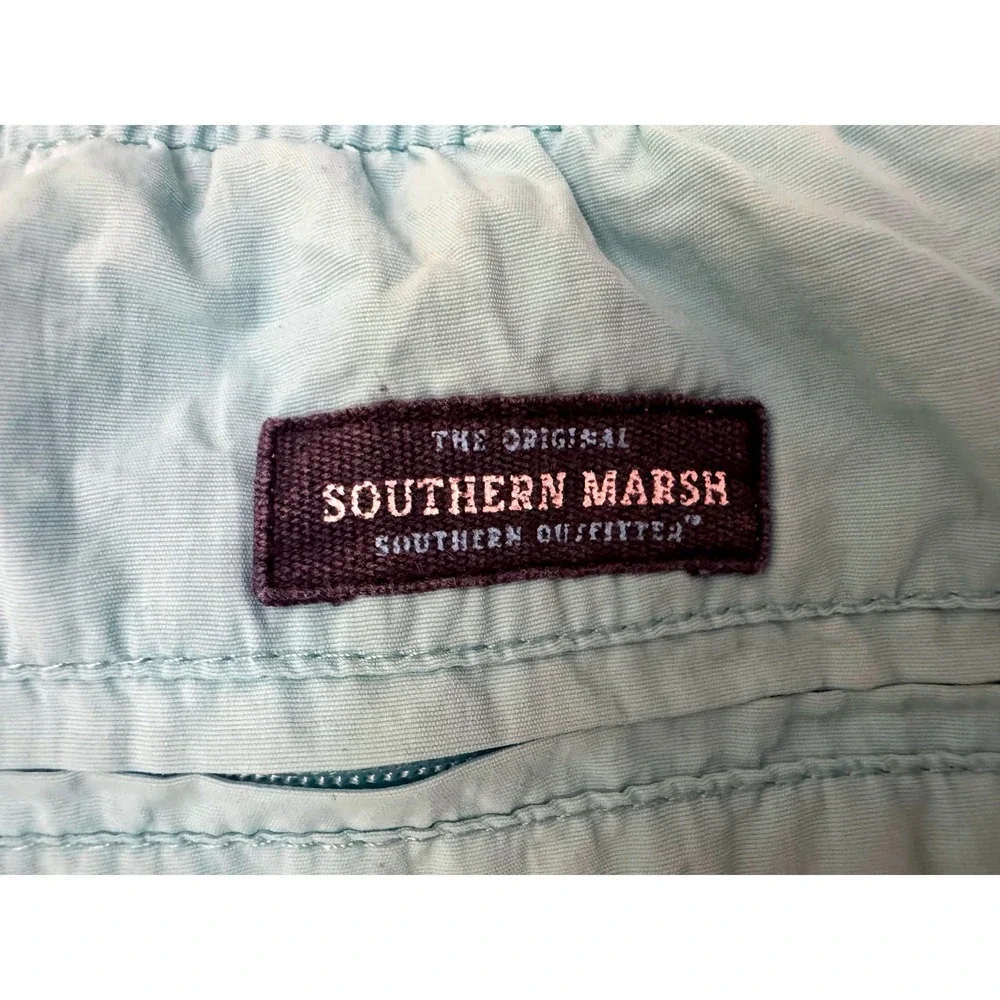 Southern Marsh Swim Trunks Men's 2XL Blue Elastic Waist Lined Shorts